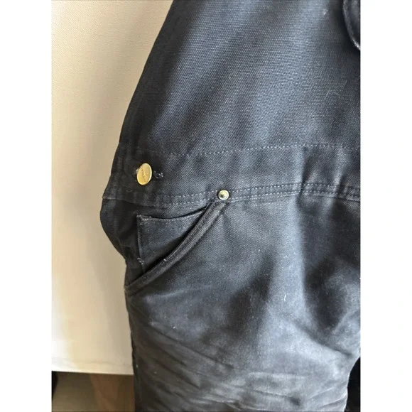 1998 Carhartt R03BLK Duck‎ Bib Overalls 42x30 Black Union Made USA Quilt Lined - Picture 12 of 16
